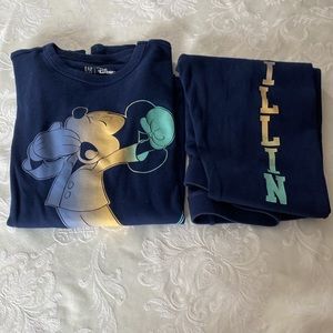 GAP Kids Blue Pajama Set with Cartoon Graphic